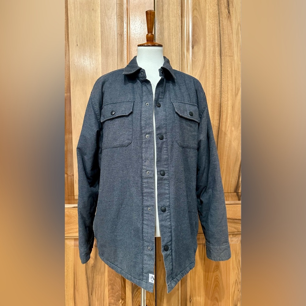 Rugged Elements Quilted Flannel Shacket - Blue/Gr… - image 1